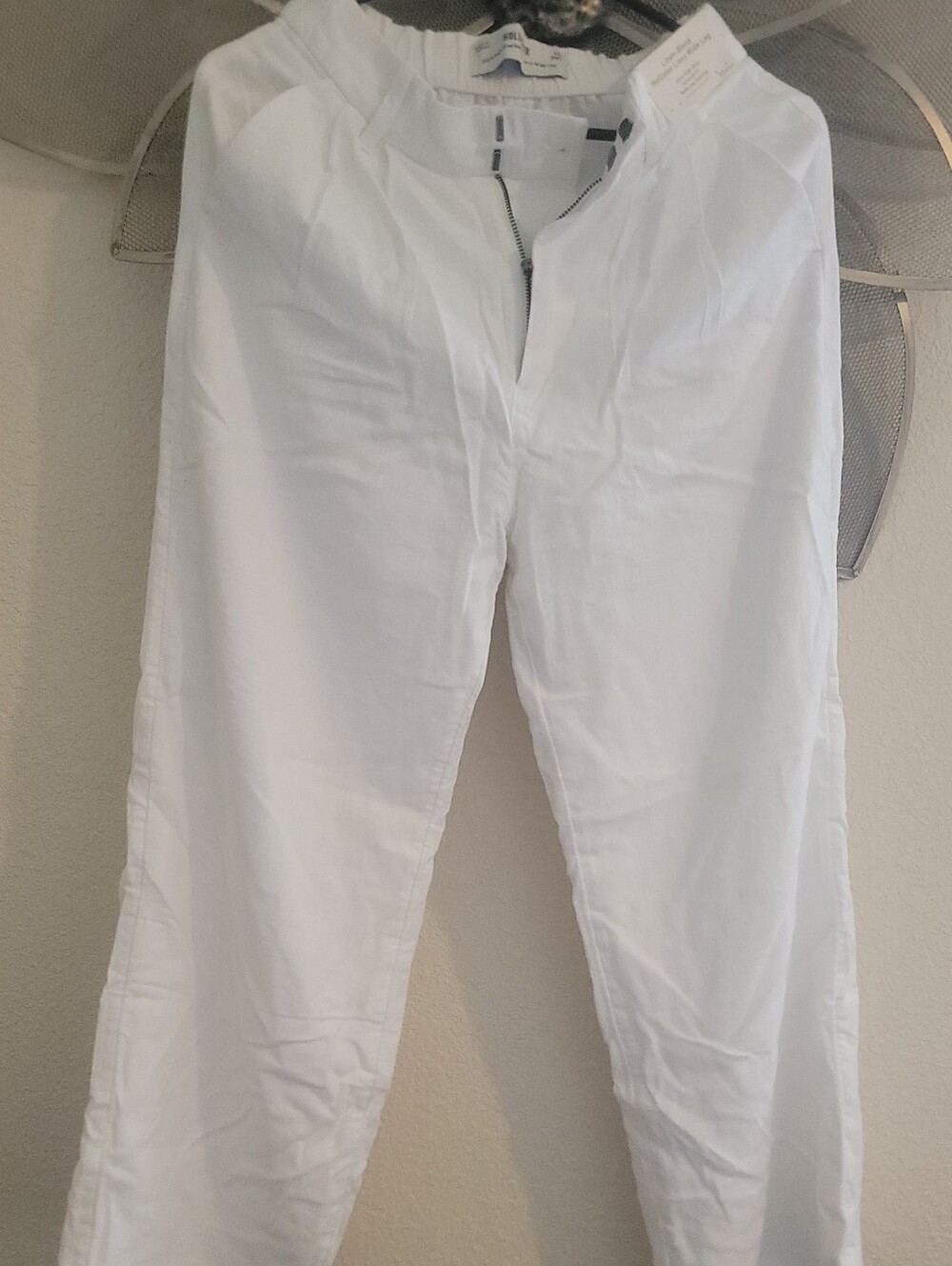 Hollister Linen White Casual Pants